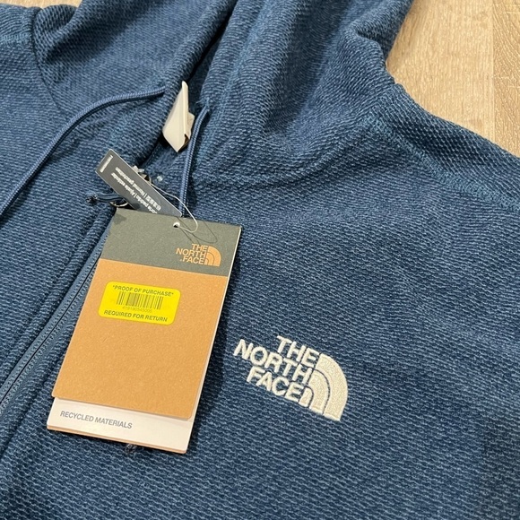 NWT Men’s Large North Face 1/4 Zip Caprock Soft Navy Woven Knit Sweater - Picture 8 of 11